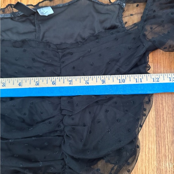 H&M sheer puff sleeves crop top size L(O) - Picture 11 of 12